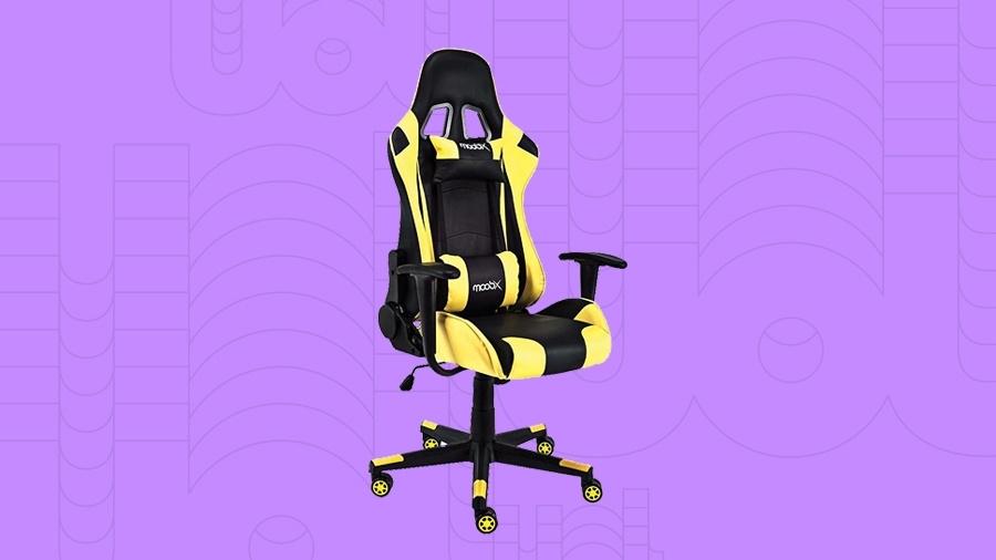 Cadeira gamer possui encosto reclinável em até 180° para proporcionar maior conforto