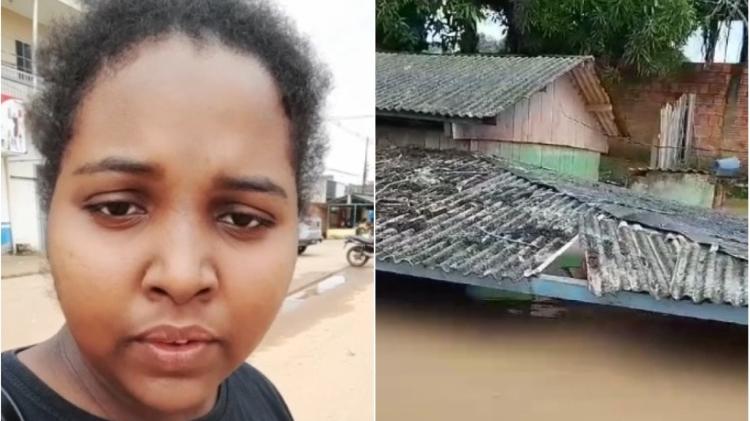Janaína Souza, moradora de Brasiléia, teve a casa tomada pela água