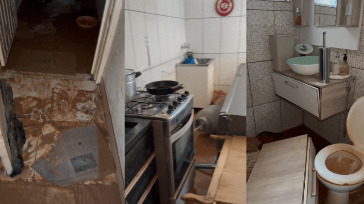 Apartamento onde vivia Luiza Moron, 36, no bairro Cidade Baixa, durante limpeza pós-enchentes