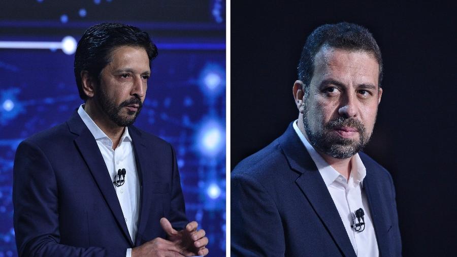 Ricardo Nunes (MDB) e Guilherme Boulos (PSOL) no debate da Band - Renato Pizzutto/Band