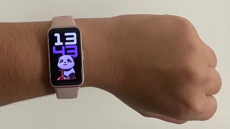 Huawei Band 10 não incomoda no pulso Huawei Band 10 não incomoda no pulso