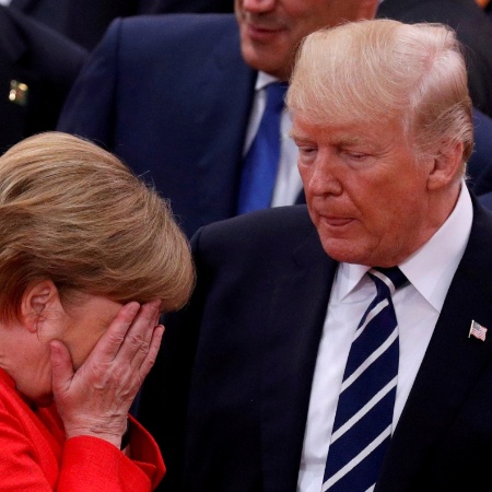 7.jul.2017 - Merkel não fez a menor alusão, em uma declaração solene sobre as presidenciais nos Estados Unidos, ao presidente republicano de saída - Philippe Wojazer/ Reuters
