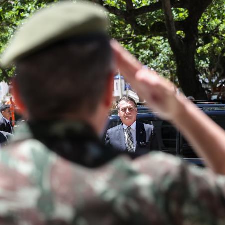 O presidente Jair Bolsonaro, na Escola de Comando e Estado-Maior do Exército  - Marcos Corrêa/PR