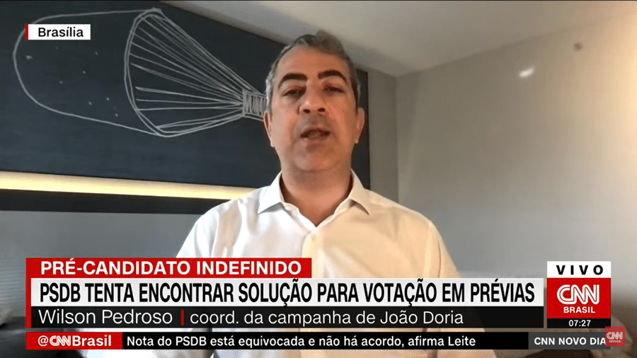 Wilson Pedroso, coordenador da campanha de Doria nas prévias do PSDB: "Sempre fizemos campanhas transparentes" - Reprodução/CNN