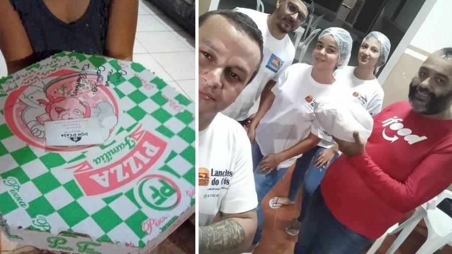 Menina pediu pizza fiado e foi ajudada por moradores, chegando a ganhar até uma boneca - Arquivo Pessoal