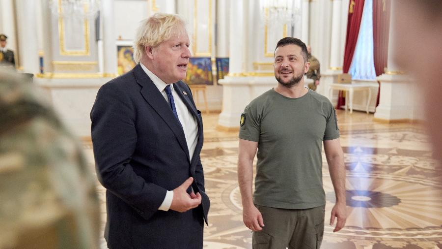 Essa é a terceira vez que o premiê britânico vai à capital ucraniana desde o início da invasão russa, em 24 de fevereiro - Reprodução/Twitter Boris Johnson