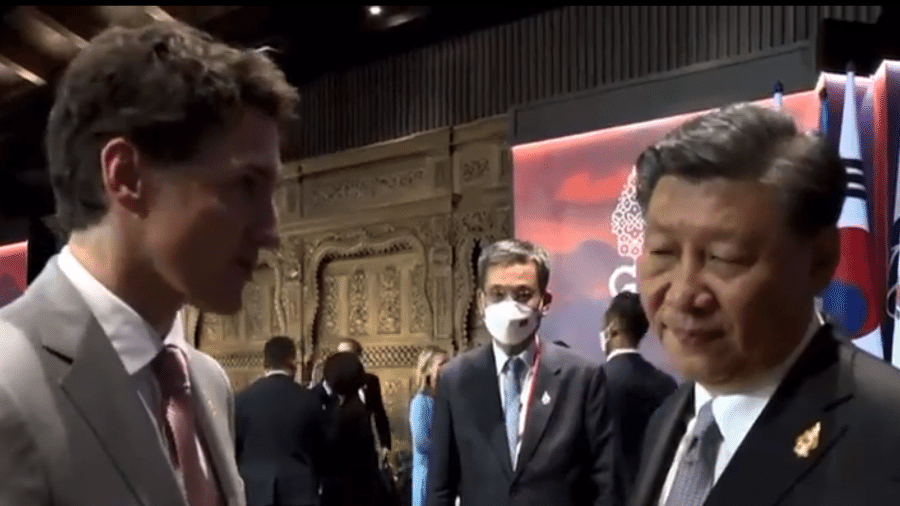 Xi Jinping e Justin Trudeau discutem em cúpula do G20 - Reprodução
