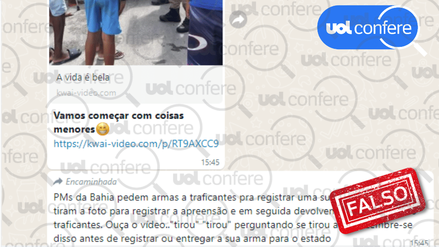 21.mar.2023 - PM-BA constatou que se tratava de uma gravação para o Youtube - Reprodução