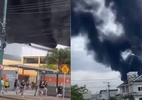 Incêndio em fábrica faz escola ser evacuada às pressas em Canoas (RS); veja - Reprodução de vídeos - 6.dez.2023/UOL