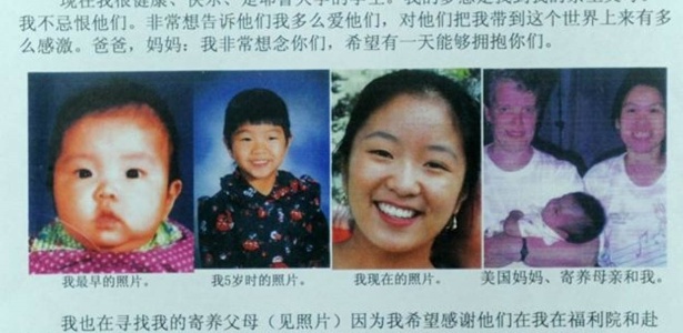 Resultado de imagem para A chinesa adotada nos EUA que terminou com 50 ‘pais biológicos’