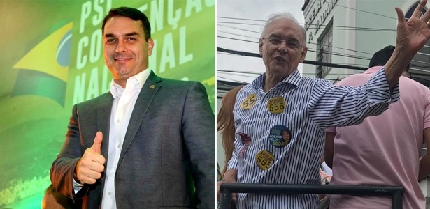 Flávio Bolsonaro (à esq.) e Arolde de Oliveira (à dir.) são eleitos ao Senado