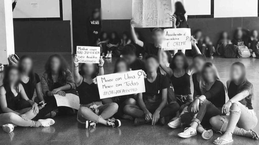 Estudantes protestam contra assédio de professor Centro de Ensino Médio 1 de Sobradinho (DF) - Reprodução/Twitter