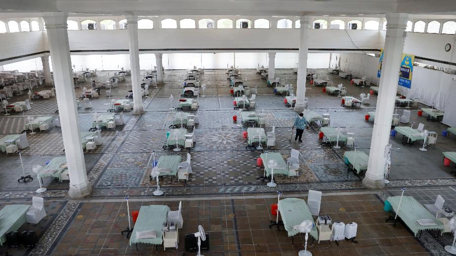 Centro de tratamento para a covid-19 de Gurudwara (Templo Sikh), em Nova Delhi, na Índia - Adnan Abidi/Reuters