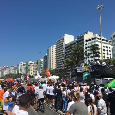 12.set.2021 - Carro de som do MBL em ato contra Jair Bolsonaro no Rio de Janeiro - Carolina Farias/UOL