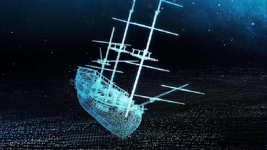 Imagem do Navio HMS Endeavour do Capitão James Cook, criada em estudo de especialistas australianos - Reprodução/Australian National Maritime Museum