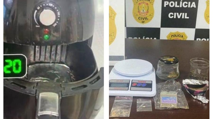A professora temporária publicava vídeos nas redes sociais ensinando internautas a fazer receitas com maconha na air fryer - Reprodução/Polícia Civil do DF