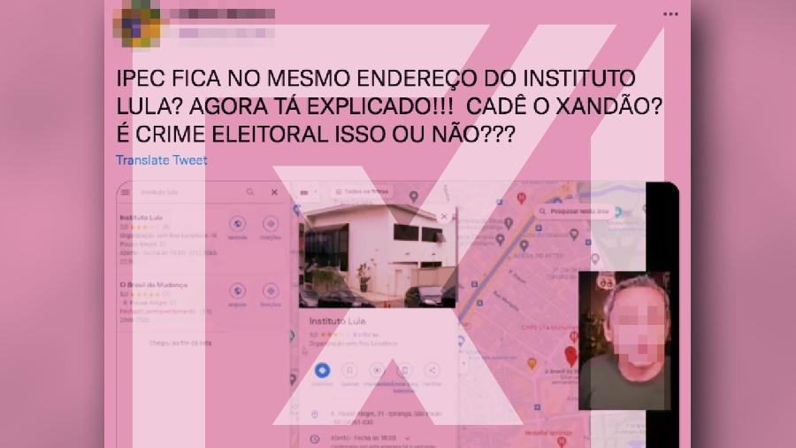 31.ago.2022 - É falso que o Ipec esteja localizado no mesmo endereço da sede do Instituto Lula em São Paulo - Projeto Comprova