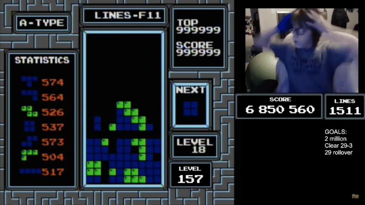  Willis Gibson, de 13 anos, travou o jogo Tetris no Super NES após pontuação recorde