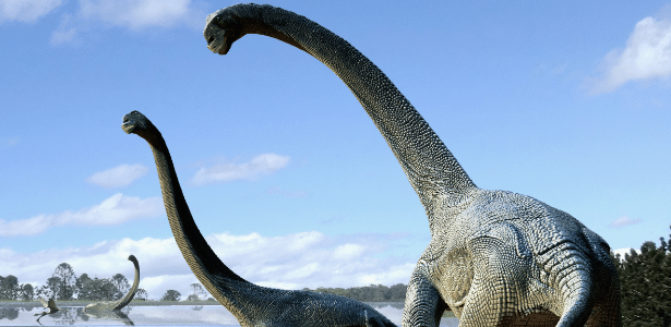 Reprodução artística de titanossauros que habitavam a Austrália - Travis Tischler / © Australian Age of Dinosaurs Museum of Natural History