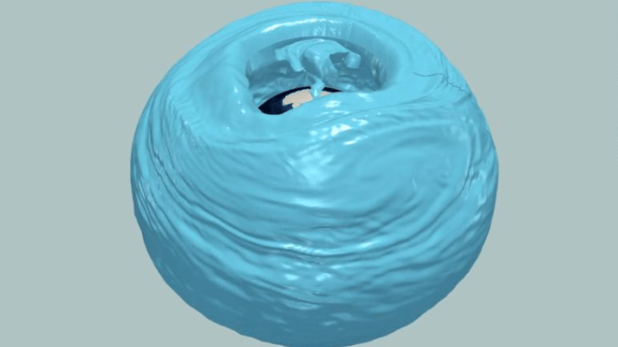 Animação 3D produzida pelo Copernicus mostra o buraco gigante se formando na camada de ozônio ao longo dos anos - Reprodução/Instagram
