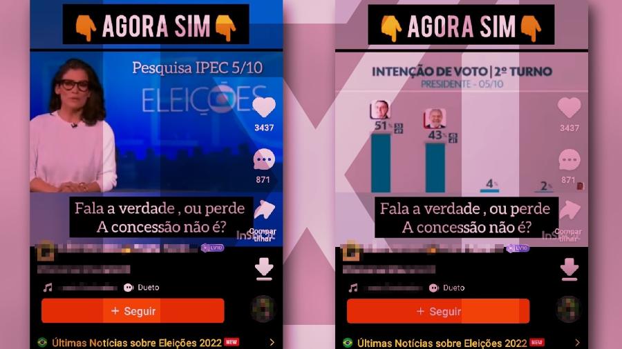 Vídeo foi editado para mostrar Bolsonaro à frente na pesquisa Ipec sobre segundo turno - Projeto Comprova