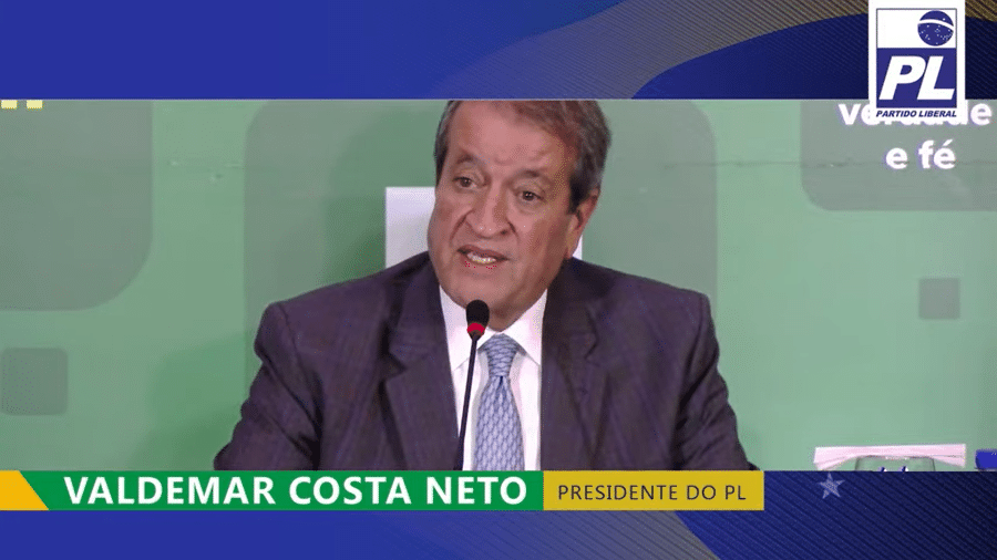 Valdemar da Costa Neto, presidente nacional do PL, em pronunciamento - Reprodução/YouTube