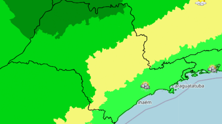 Previsão do tempo para o estado de São Paulo na segunda-feira (21) Previsão do tempo para o estado de São Paulo na segunda-feira (21)