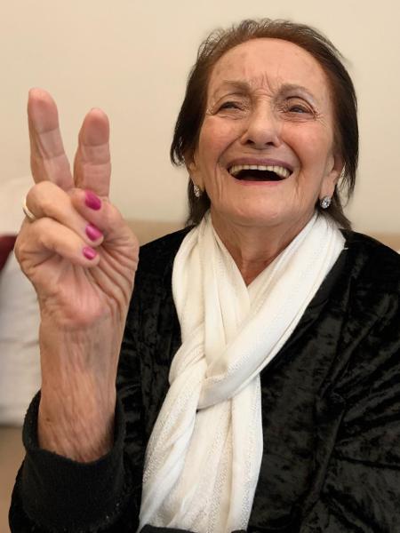 Dona Amalia, 91, esbanja espontaneidade ao ser envolvida nas presepadas do neto - Arquivo pessoal - Arquivo pessoal