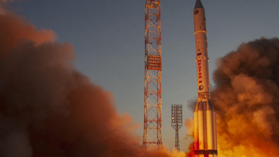 O módulo foi lançado do cosmódromo de Baikonur, no Cazaquistão, com ajuda de um foguete Proton-M - Roscosmos/Divulgação