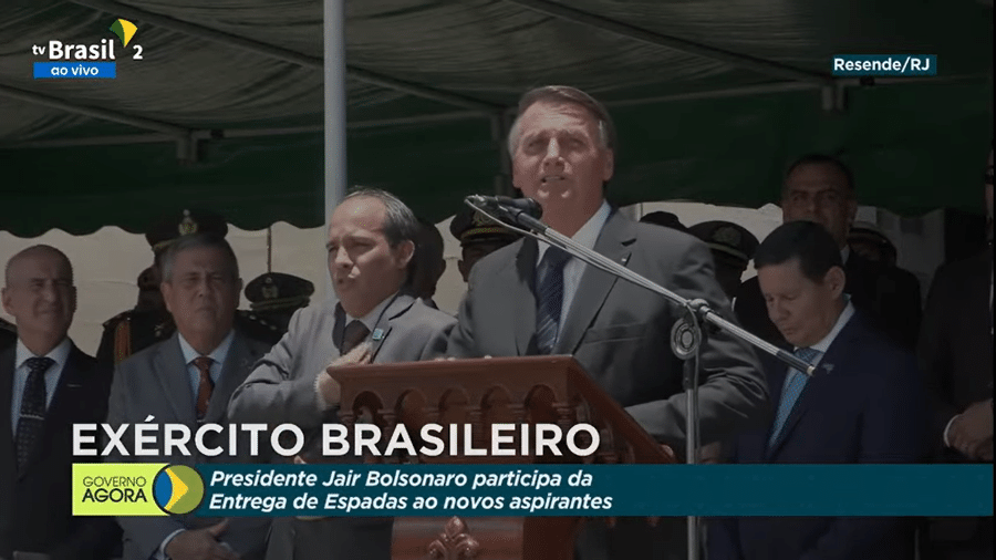 O presidente Jair Bolsonaro participa de formatura da Aman - Reprodução/Youtube/TV Brasil