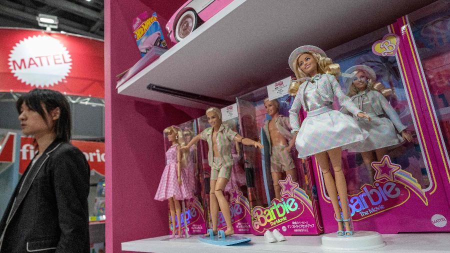 Uma exibição de "Barbie" da empresa americana Mattel, no primeiro dia do International Tokyo Toy Show de quatro dias de 2023 no Tokyo Big Sight na capital japonesa