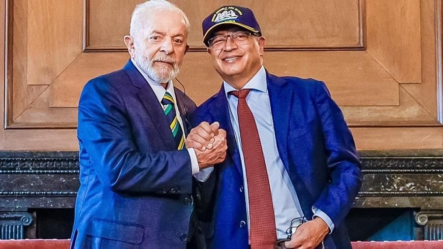17.abr.2024 - Presidentes Lula e Gustavo Petro se encontraram na Colômbia