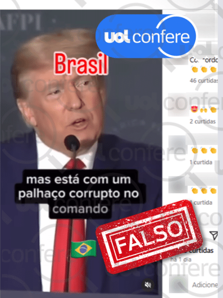 7.mai.2025 - Discurso de Trump com críticas a Lula foi feito por IA 7.mai.2025 - Discurso de Trump com críticas a Lula foi feito por IA