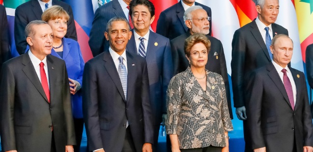 A presidente Dilma Rousseff durante fotografia oficial da Cúpula do G20, na Turquia - Roberto Stuckert Filho/PR