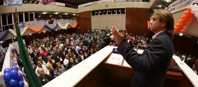 5.ago.2016 - O PROS confirmou o deputado federal Eros Biondini como candidato à Prefeitura de Belo Horizonte, durante convenção na Assembleia Legislativa de Minas Gerais, na região centro-sul