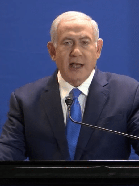 7.jan.2019 - O primeiro-ministro israelense, Benjamin Netanyahu, discursa no horário nobre da TV do país - Reprodução de vídeo