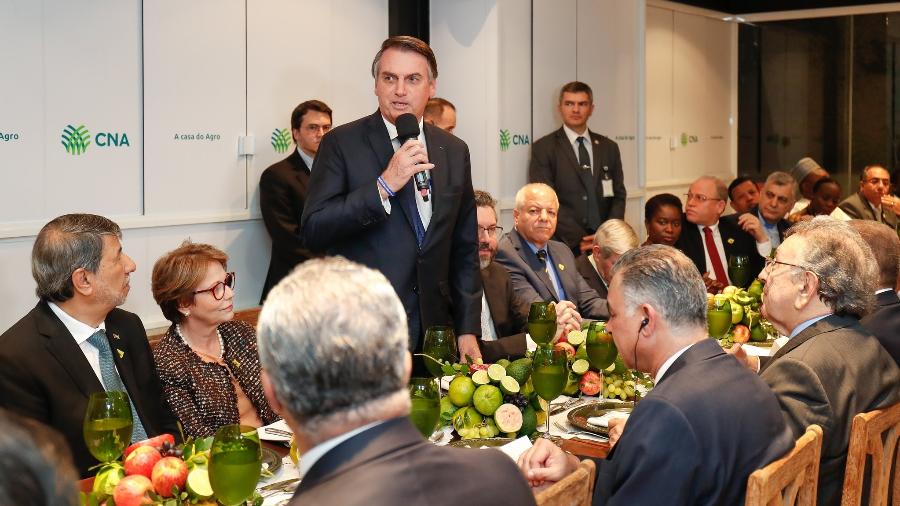Jair Bolsonaro discursa durante durante jantar de Confraternização da Federação das Associações Mulçumanas do Brasil (FAMBRAS) - Alan Santos/PR