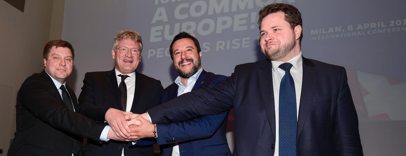 Italiano Matteo Salvini (2º da direita para a esquerda na foto), lançou uma aliança de partidos nacionalistas e de extrema direita de olho nas próprimas eleições para o Parlamento Europeu - Getty Images