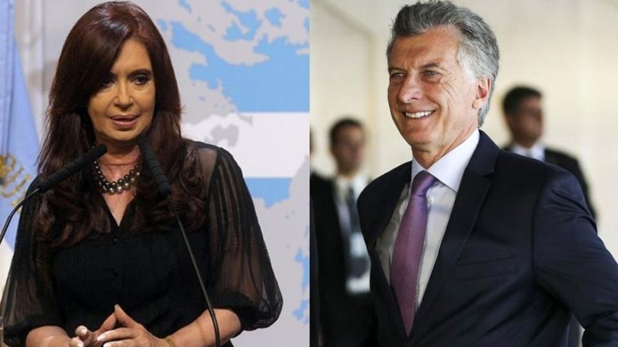 10.ago.2019 - Cristina Kirchner e Mauricio Macri - AFP