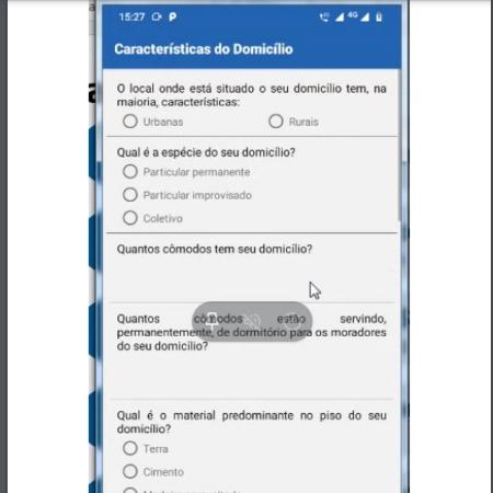 Esboço do aplicativo do novo CadÚnico mostra exemplo de preenchimento do questionário - Reprodução/ Ministério da Cidadania