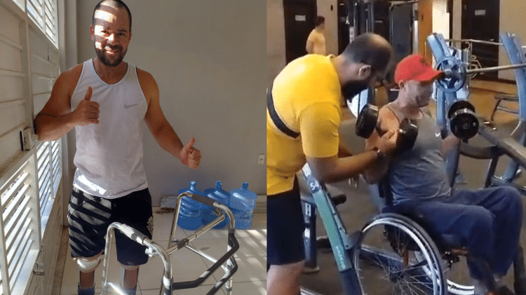 Regilânio da Silva, 52, ficou paraplégico depois que aparelho despencou em cima dele, em agosto; agora, ele já recuperou parte da independência
