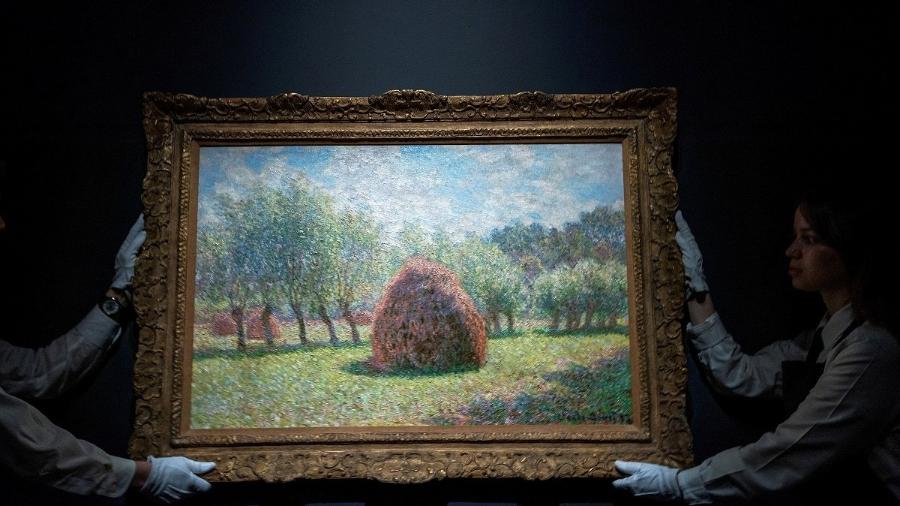 Casa de leilão expõe pintura 'Meules a Giverny', de Claude Monet