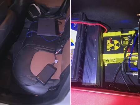 Carro usado para golpes levava um computador, baterias e um aparelho transmissor de sinais - Divulgação/SSP-SP