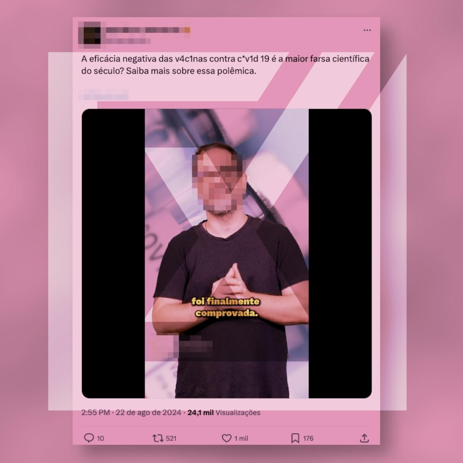 É falso que pessoas vacinadas tenham o dobro de chances de pegar covid