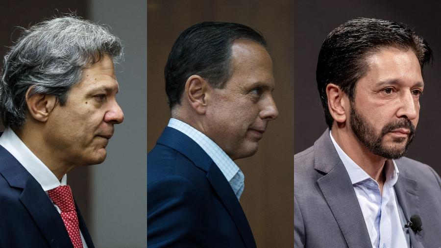 Fernando Haddad, João Doria e Ricardo Nunes - Gabriela Biló/Folha Press, Zanone Fraissat/Folha Press e Mariana Pekin/UOL