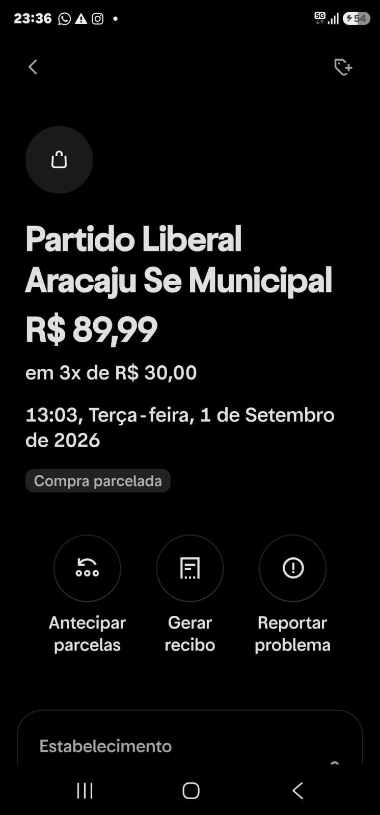 Comprovante de Pix enviado por consumidor que comprou em loja da Riachuelo e teve o valor destinado ao PL - undefined