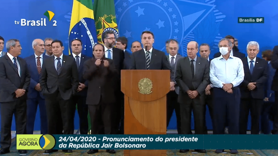 Jair Bolsonaro, em pronunciamento após demissão de Sergio Moro - Reprodução/TV Brasil