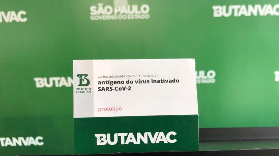 Caixa da ButanVac, a vacina contra a covid-19 com produção 100% nacional do Instituto Butantan - Lucas Borges Teixeira/UOL