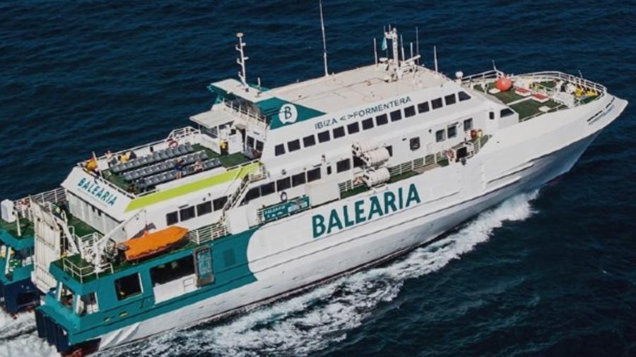 A balsa que faz a travessia entre Ibiza e Formentera pertence à companhia Baleària  - Reprodução/Internet/Ferryhopper