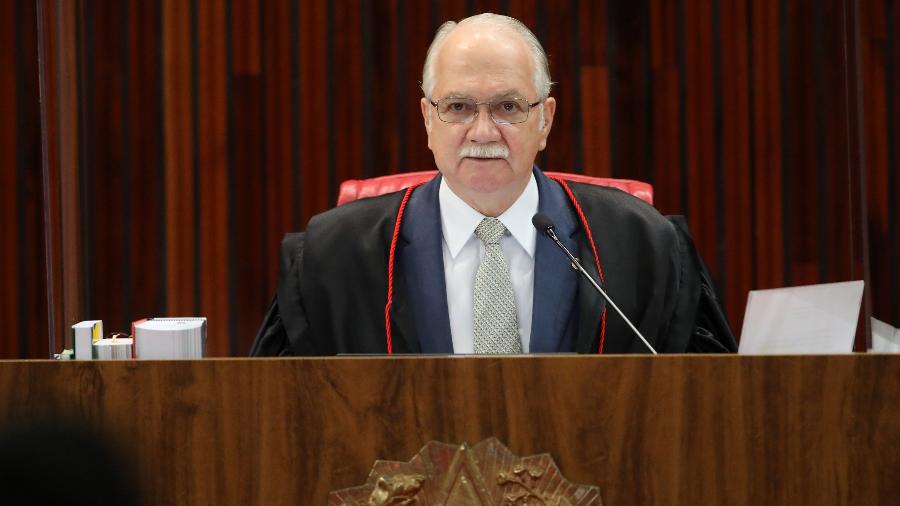 26.mai.2022 - O presidente do TSE, ministro Edson Fachin, durante sessão plenária do tribunal -  Abdias Pinheiro/SECOM/TSE